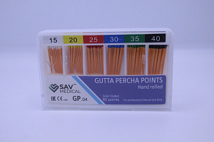 Гуттаперчи SAV MEDICAL конус 04 №15-40, (60шт)