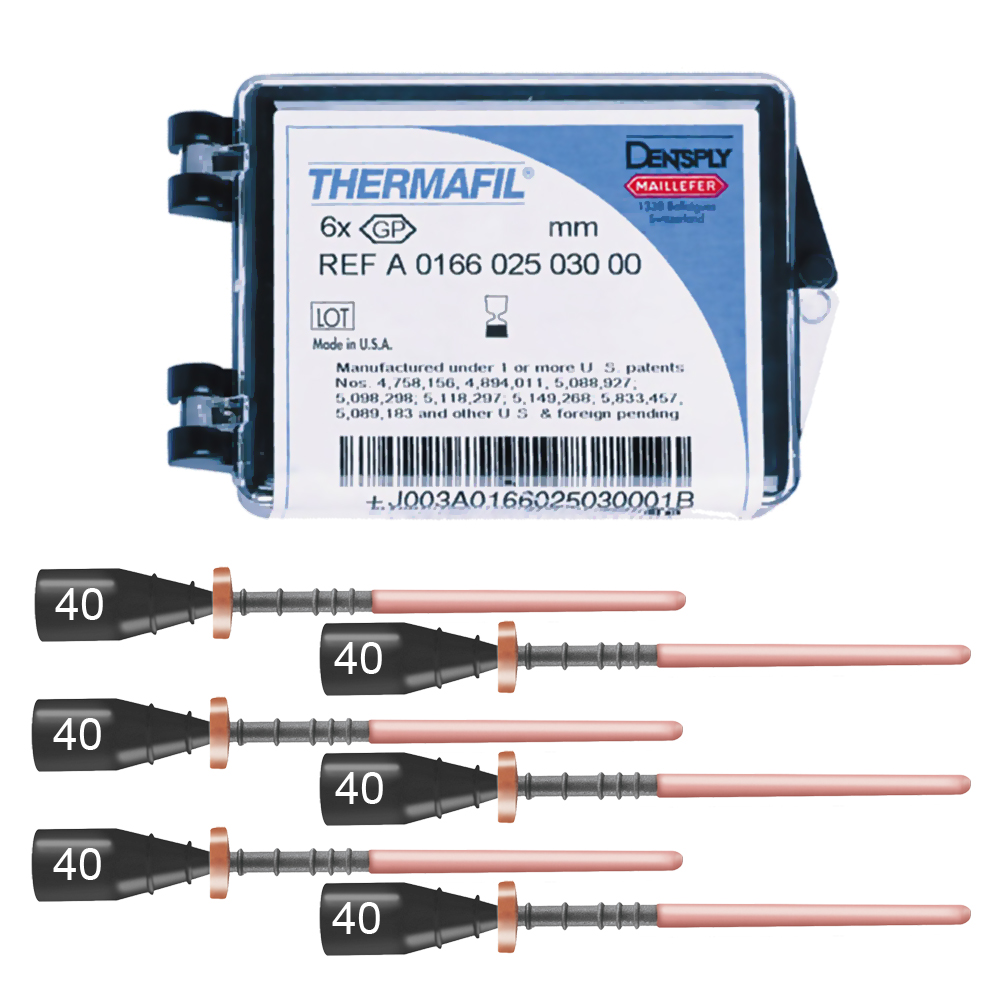 Обтураторы ТЕРМАФИЛ №40 (6шт) (Obturators Thermafil), A016602504012, МАЛИФЕР