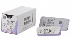 Викрил (Vicryl) 6/0 (12шт, 45см, 8мм, 1/4 шпательная), W9552, Jh@Jh