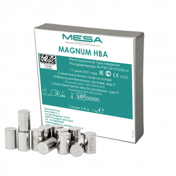 Сплав Magnum HBA для бюгелей, Co (62%), Cr (31%) (1кг), Mesa