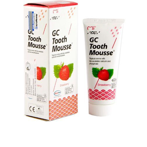 Тусс Мусс (Tooth Mousse), для снижения чувствительности, 40г, Клубника, GC