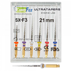 Машинные файлы ProTaper 21мм ассорти (6шт), ЕВРОФАЙЛ