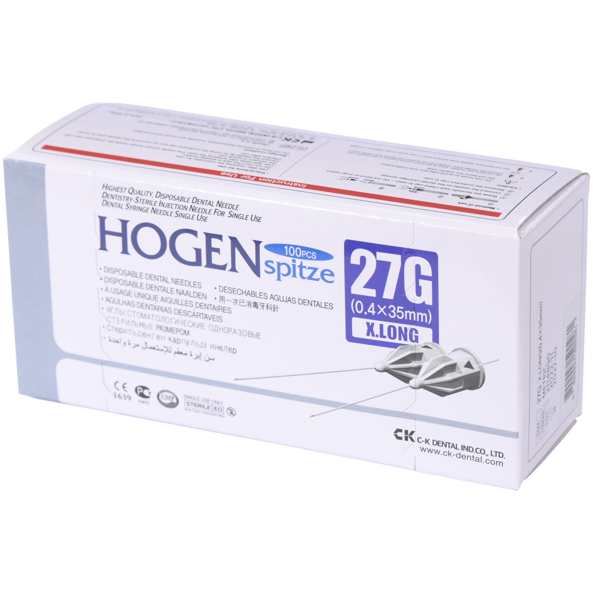 Иглы карпульные Hogen Spitze 0.4X35мм (100шт), CKDental