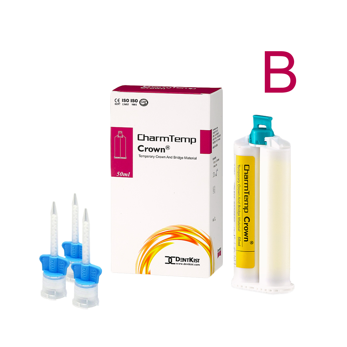 ЧармТемп Краун (CharmTemp Crown), B, Мат-л д/изгот. врем. коронок и мостов, 50мл+10канюль, DentKist