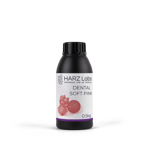 Материал для 3D печати Dental Soft Pink, мягкий розовый, 0,5кг, LCD/DLP, HARZ LABS