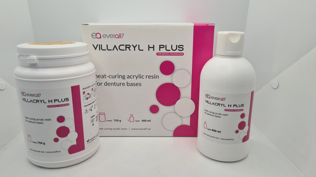 Виллакрил Н Плюс (Villacryl H Plus), V4, базисная пластмасса горячей полимеризации для съемных протезов , 750г+400мл. V100V4Z12, Everall7